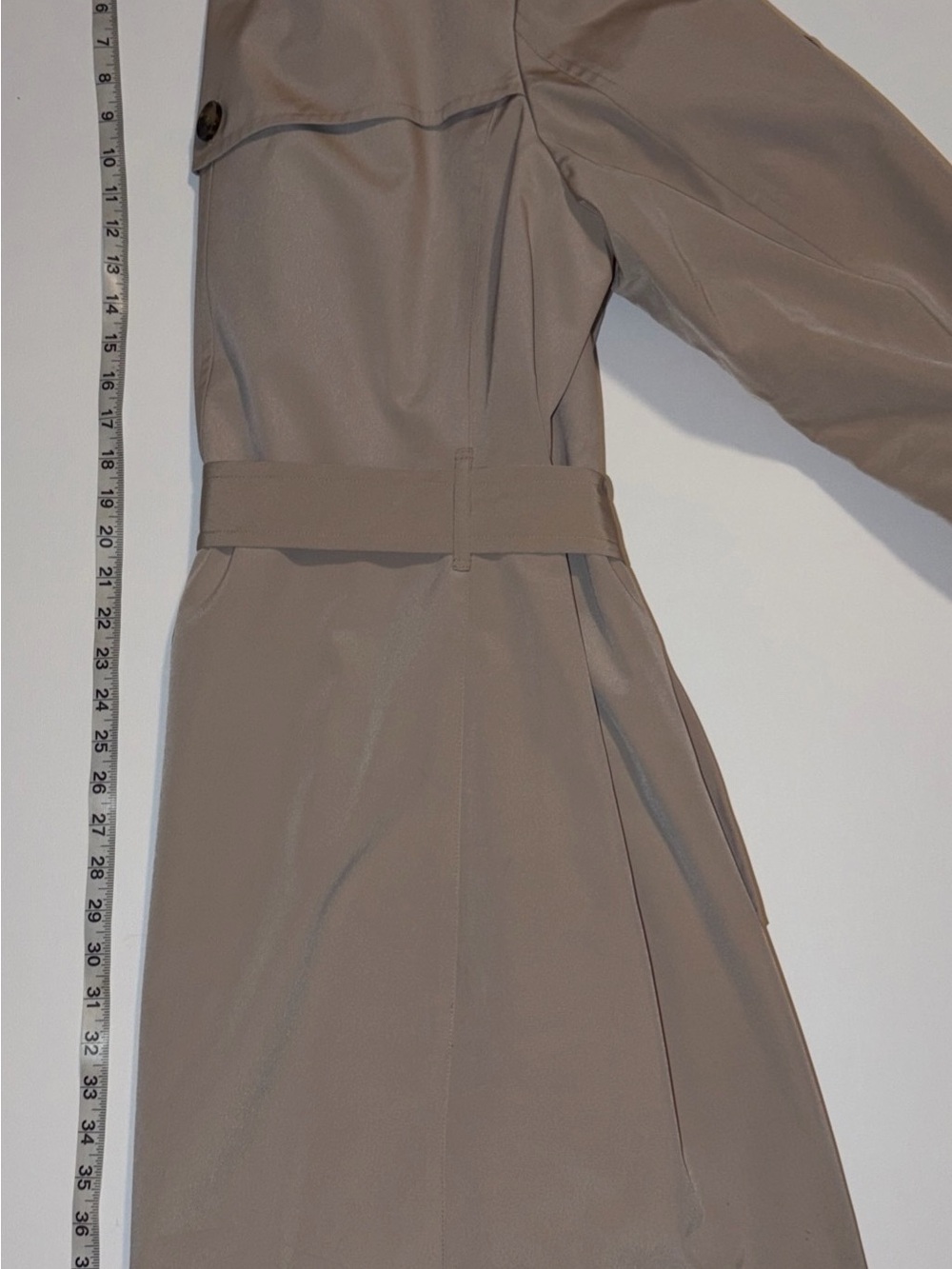 London Fog Taupe Double-Breasted Trench Coat with Belt 1X - Picture 6 of 7